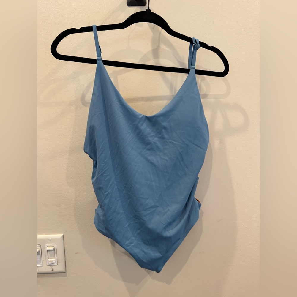Aerie One Piece Swimsuit, Scoop Back (Blue, Large)